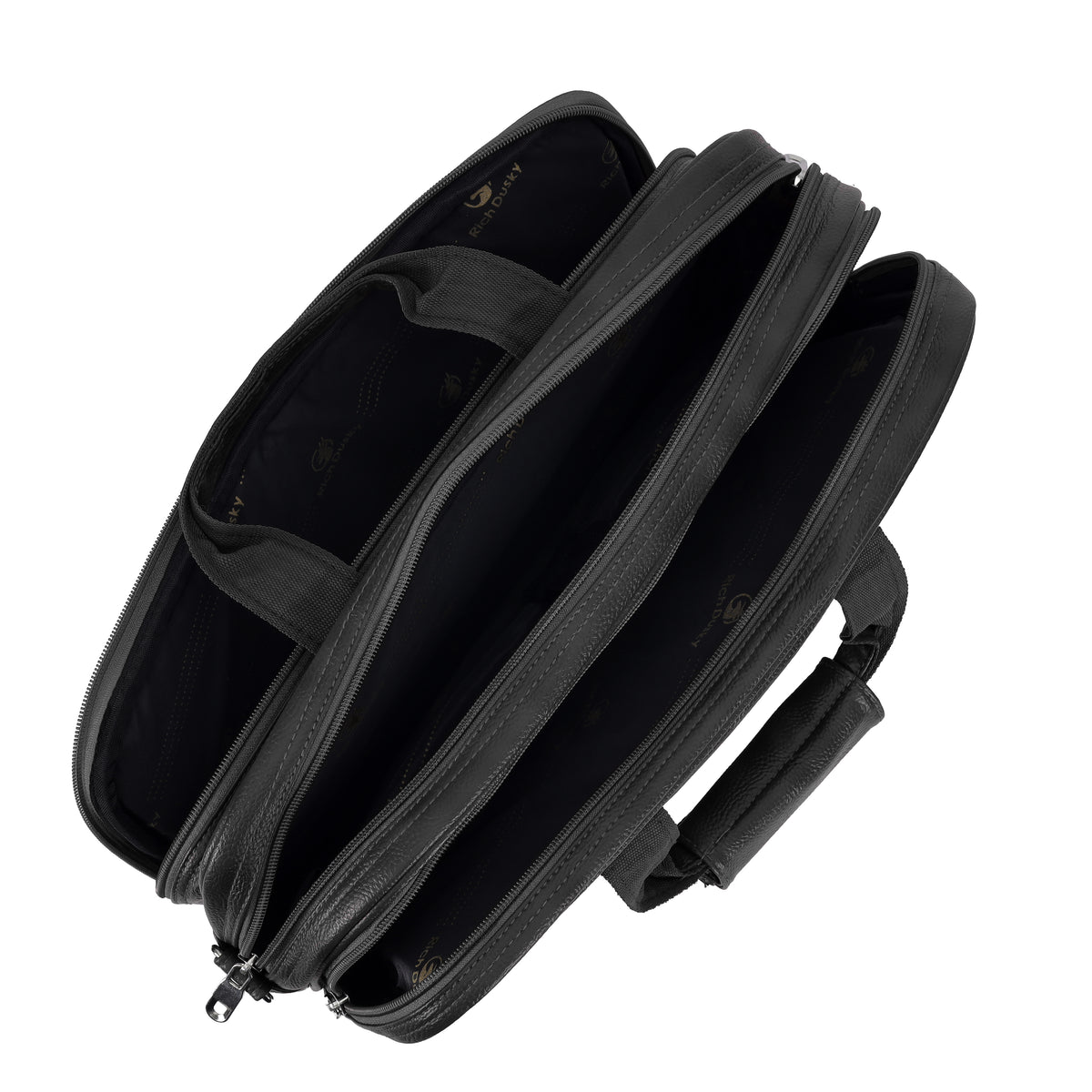 Black Leather Laptop & Office Messenger Bag