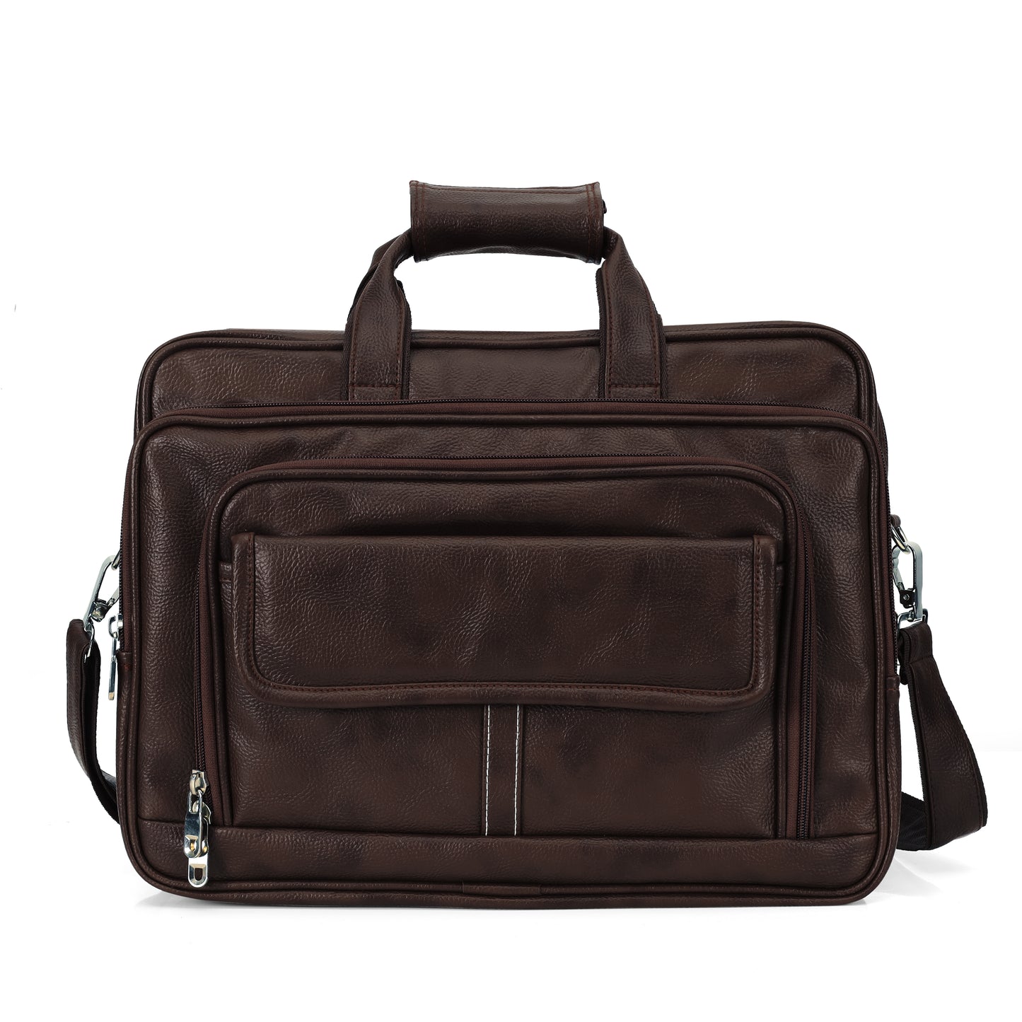 Premium Dark Coffee Brown Leather Executive Briefcase