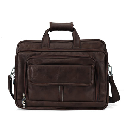 Premium Dark Coffee Brown Leather Executive Briefcase