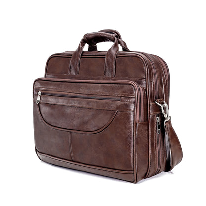 Expandable Laptop Folder Messenger Bag-brown