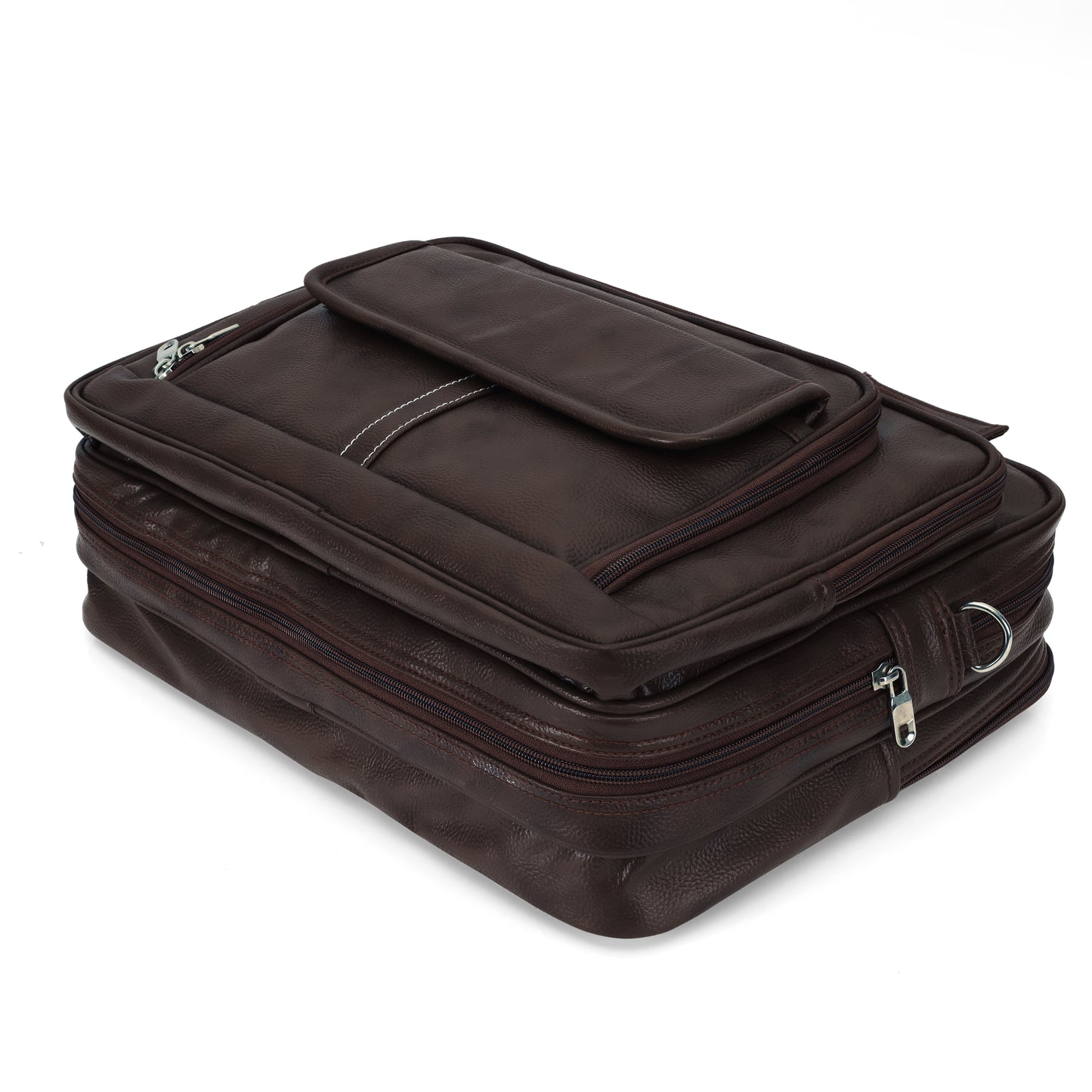 Premium Dark Coffee Brown Leather Executive Briefcase