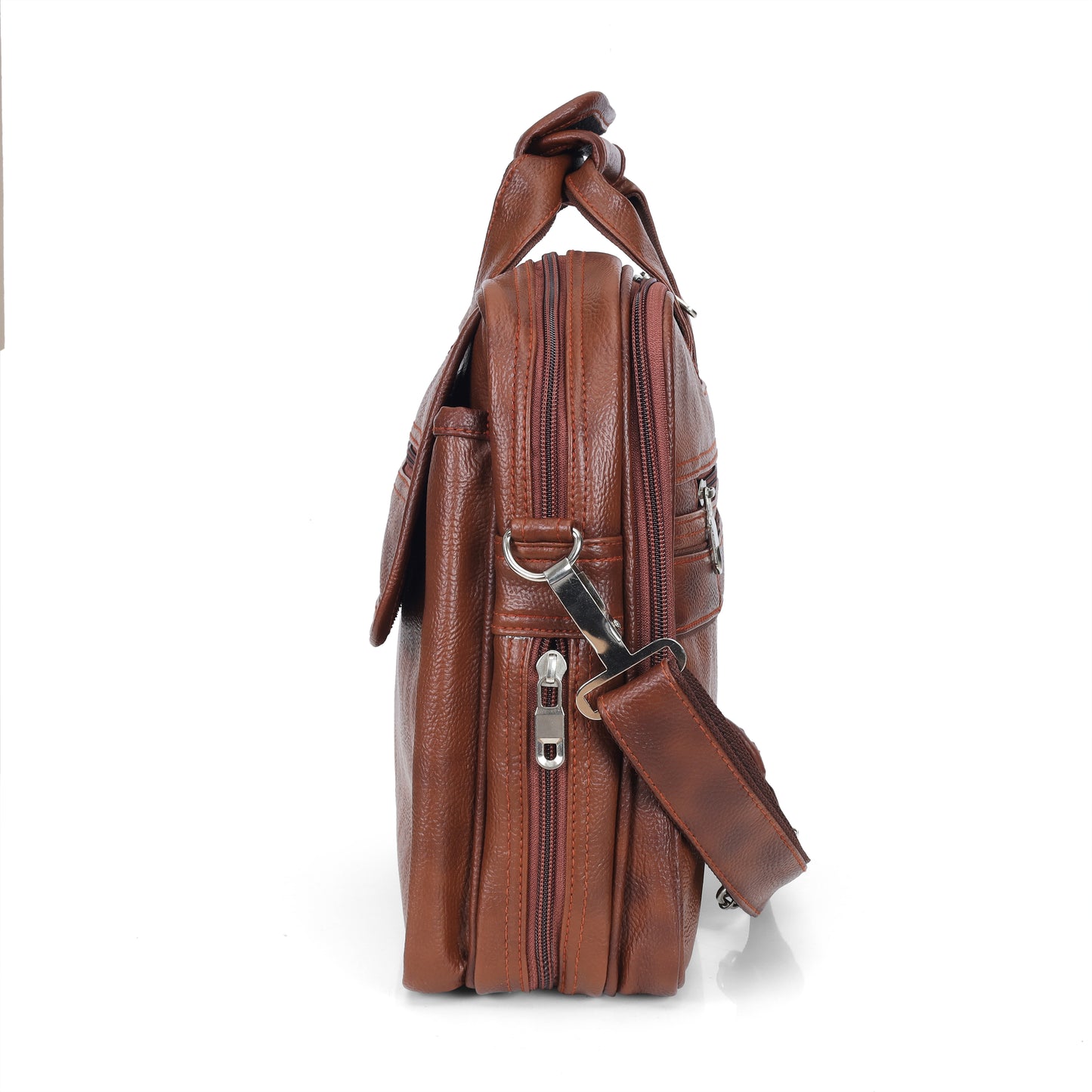Classic Tan Leather Executive Briefcase & Laptop Bag