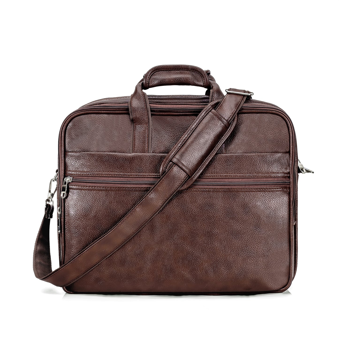 Expandable Laptop Folder Messenger Bag-brown
