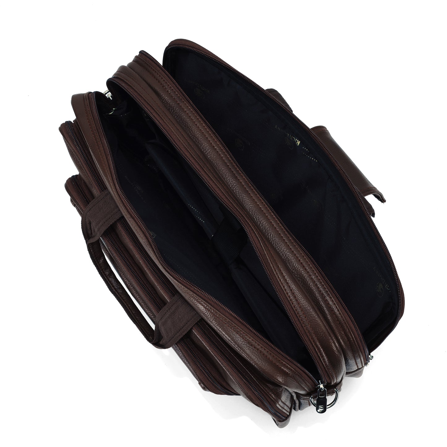 Premium Dark Coffee Brown Leather Executive Briefcase