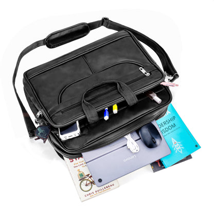 Expandable Laptop Folder Messenger Bag-Black
