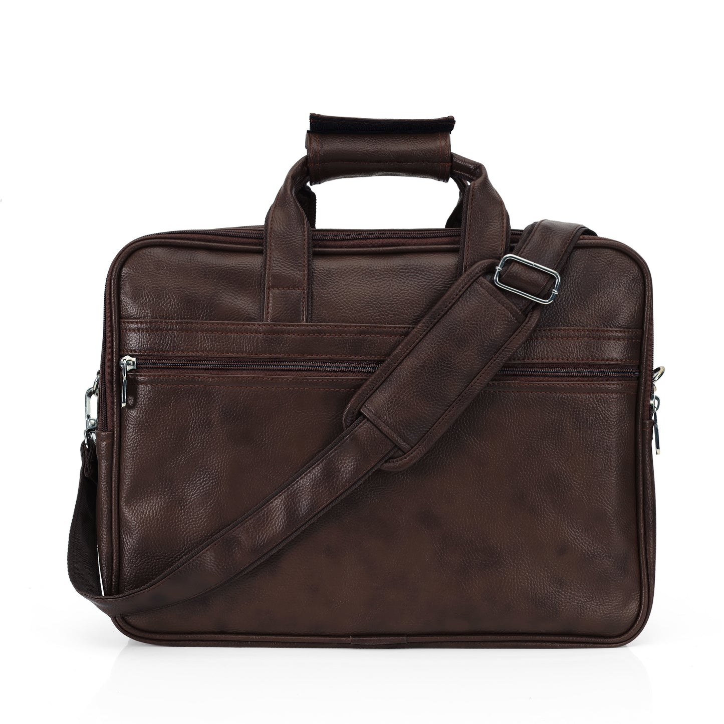 Premium Dark Coffee Brown Leather Executive Briefcase
