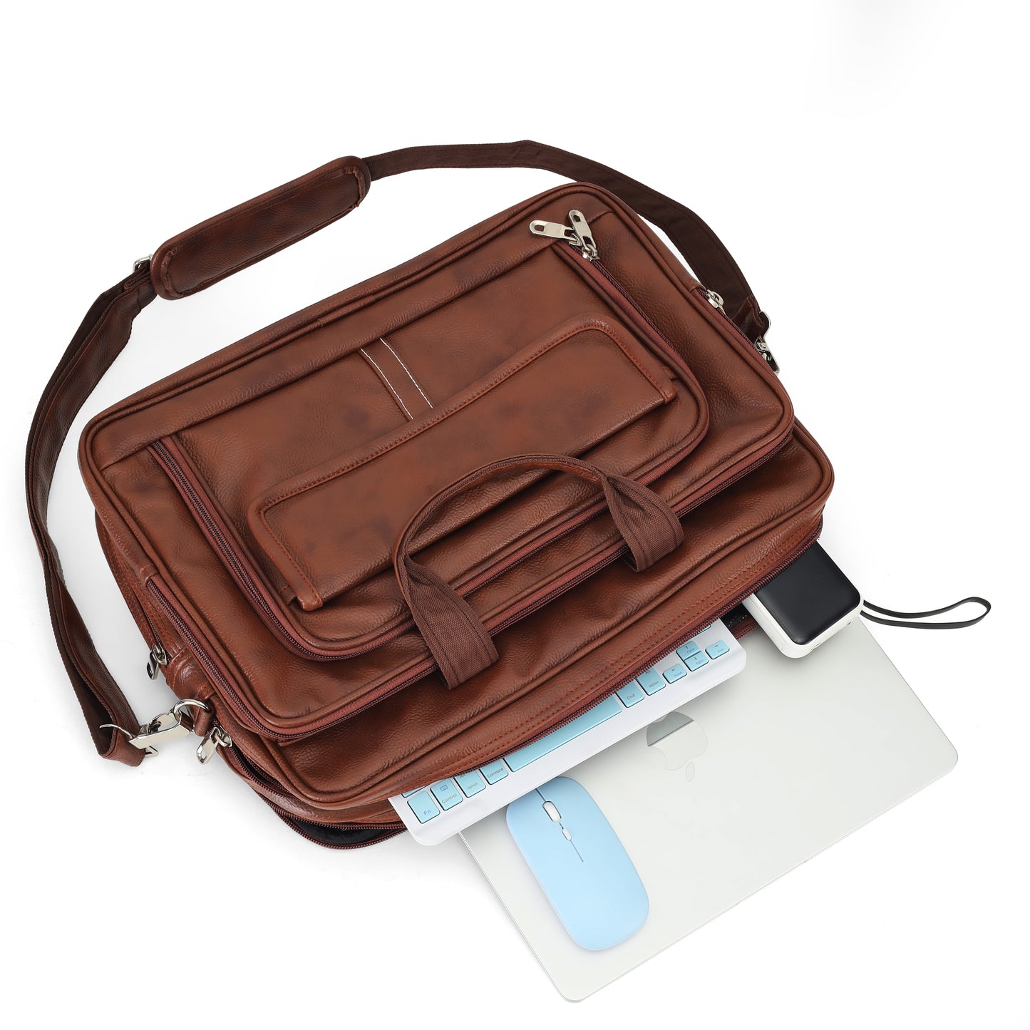 Classic Tan Leather Executive Briefcase