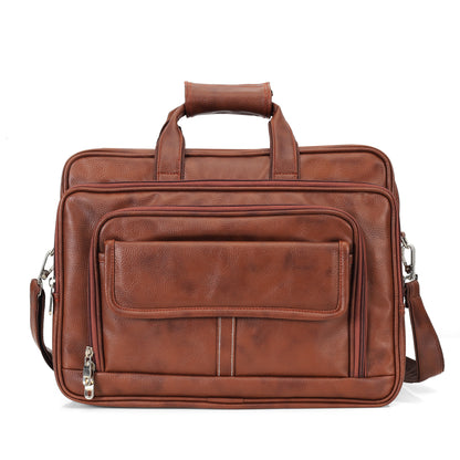 Classic Tan Leather Executive Briefcase