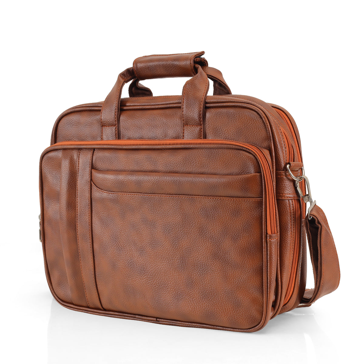 Tan Brown Leather Laptop & Office Messenger Bag