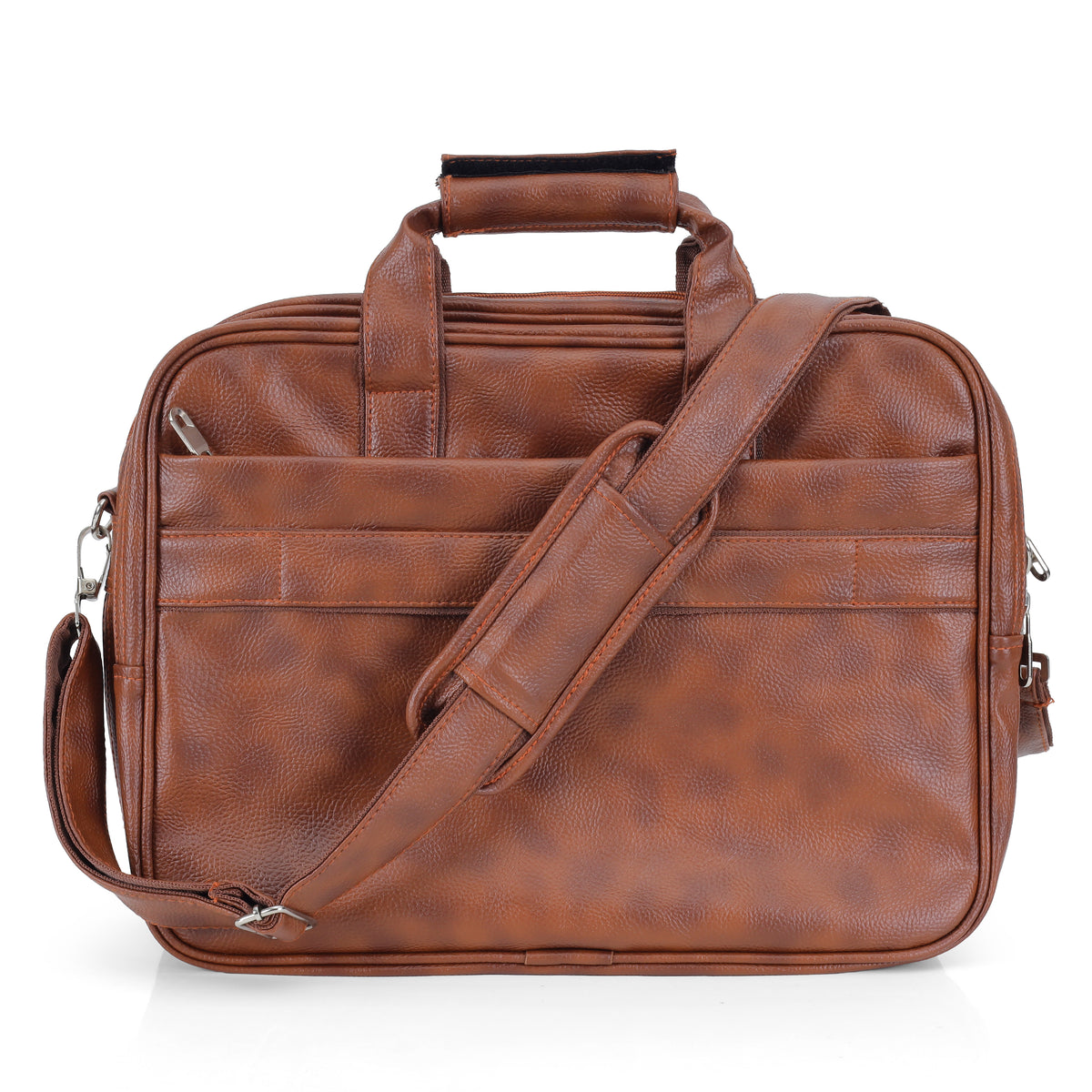 Tan Brown Leather Laptop & Office Messenger Bag