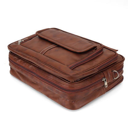 Classic Tan Leather Executive Briefcase