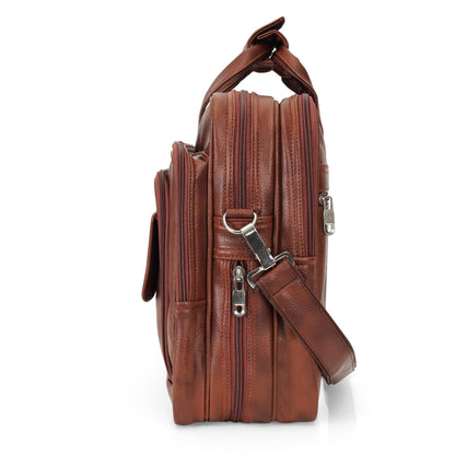 Classic Tan Leather Executive Briefcase