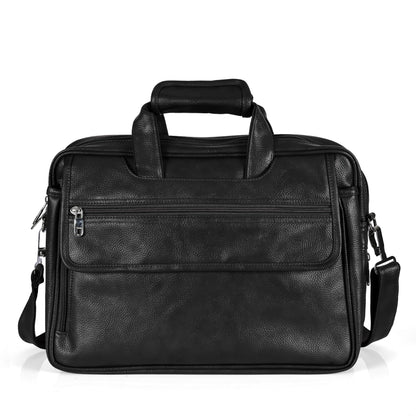 Professional Midnight Black Leather Executive Briefcase
