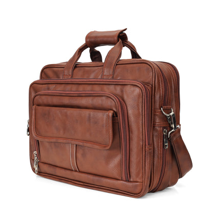 Classic Tan Leather Executive Briefcase