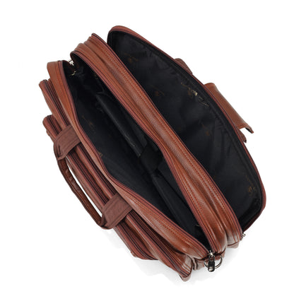 Classic Tan Leather Executive Briefcase