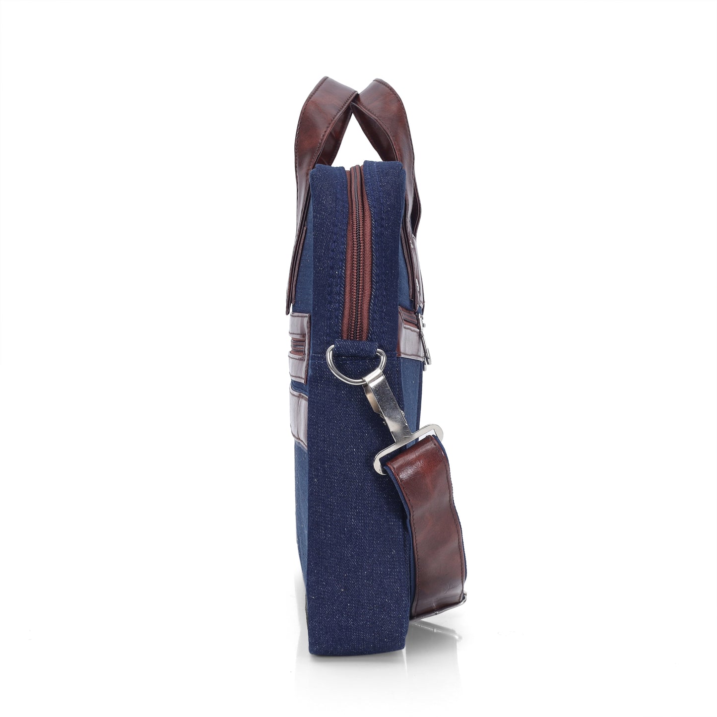 Heritage Denim & Leather Office Messenger Bag (Indigo Blue)