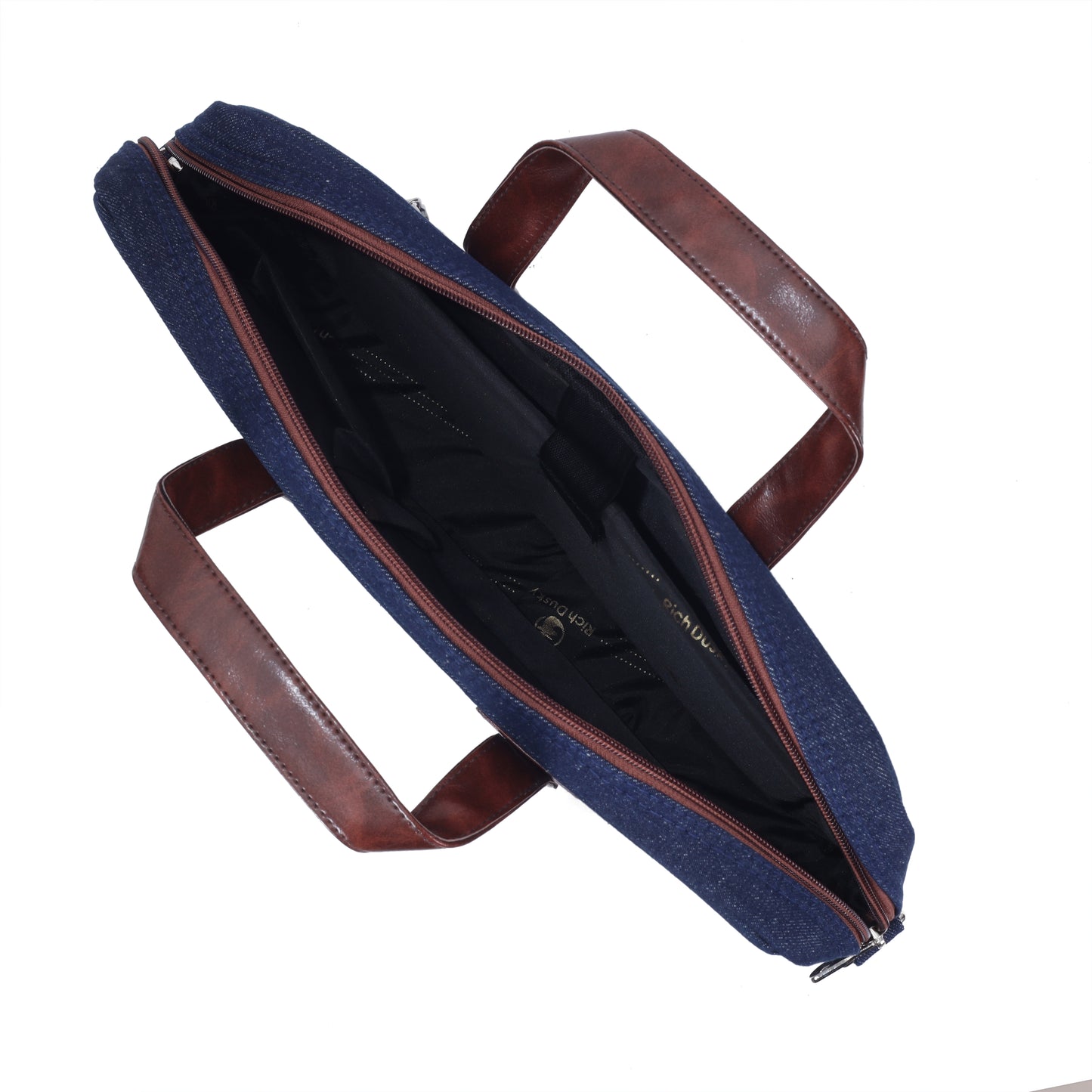 Heritage Denim & Leather Office Messenger Bag (Indigo Blue)