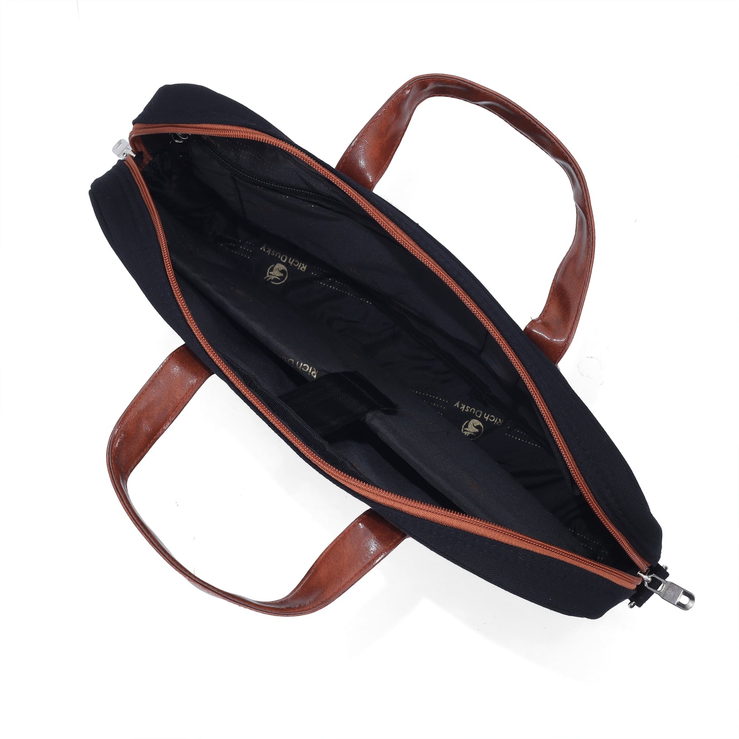 Heritage Denim & Leather Office Messenger Bag (Black)