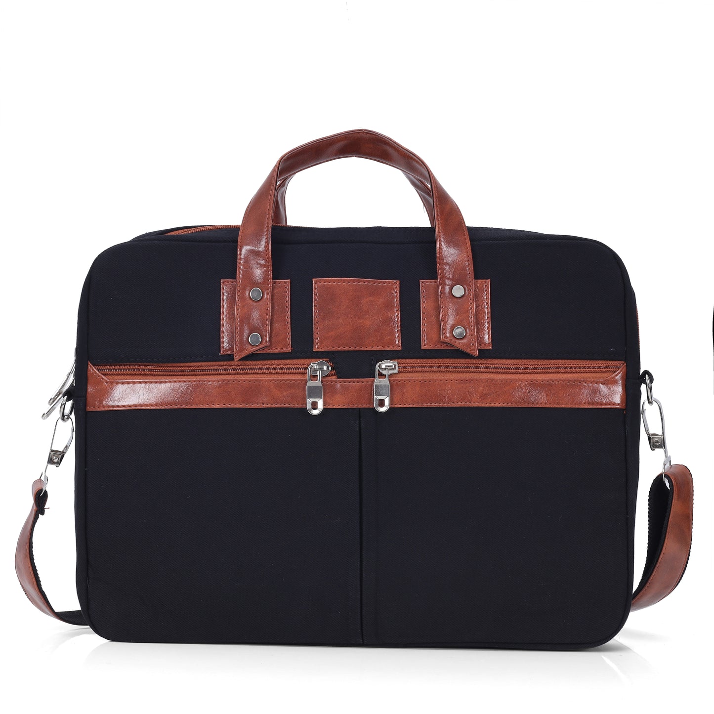 Heritage Denim & Leather Office Messenger Bag (Black)