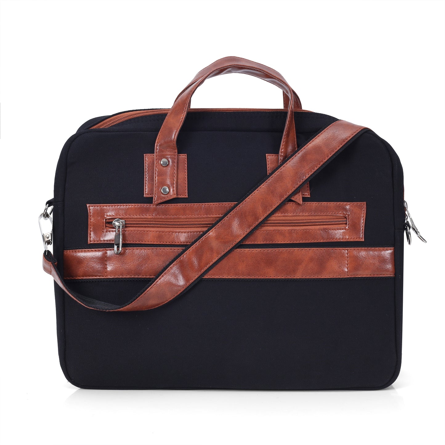 Heritage Denim & Leather Office Messenger Bag (Black)